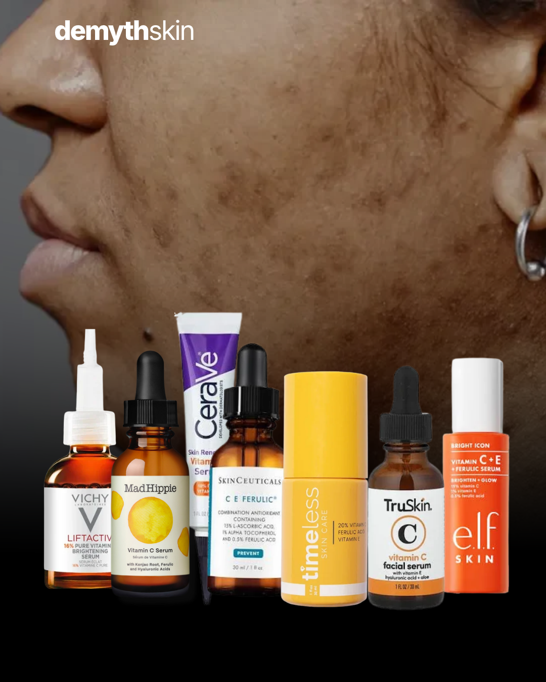 We analyzed INCI of best vitamin c serum: cerave vitamin c serum, truskin vitamin c serum, naturium vitamin c complex serum, la roche posay vitamin c serum, roc vitamin c serum, skinceuticals vitamin c serum, mad hippie vitamin c serum, timeless vitamin c serum, vichy liftactiv vitamin c serum, elf vitamin c serum, cetaphil vitamin c serum, good molecules vitamin c serum with oryzanol, innisfree green tea enzyme vitamin c brightening serum