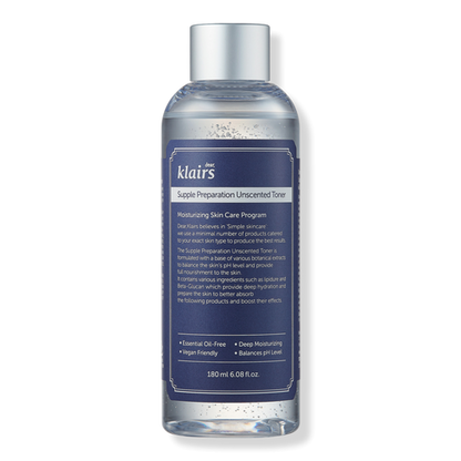 Ingredient Analysis and Review of Dear, Klairs Supple Preparation Unscented Toner. by Demythskin. Best korean skincare, best toner for barrier support;. Barrier skincare
