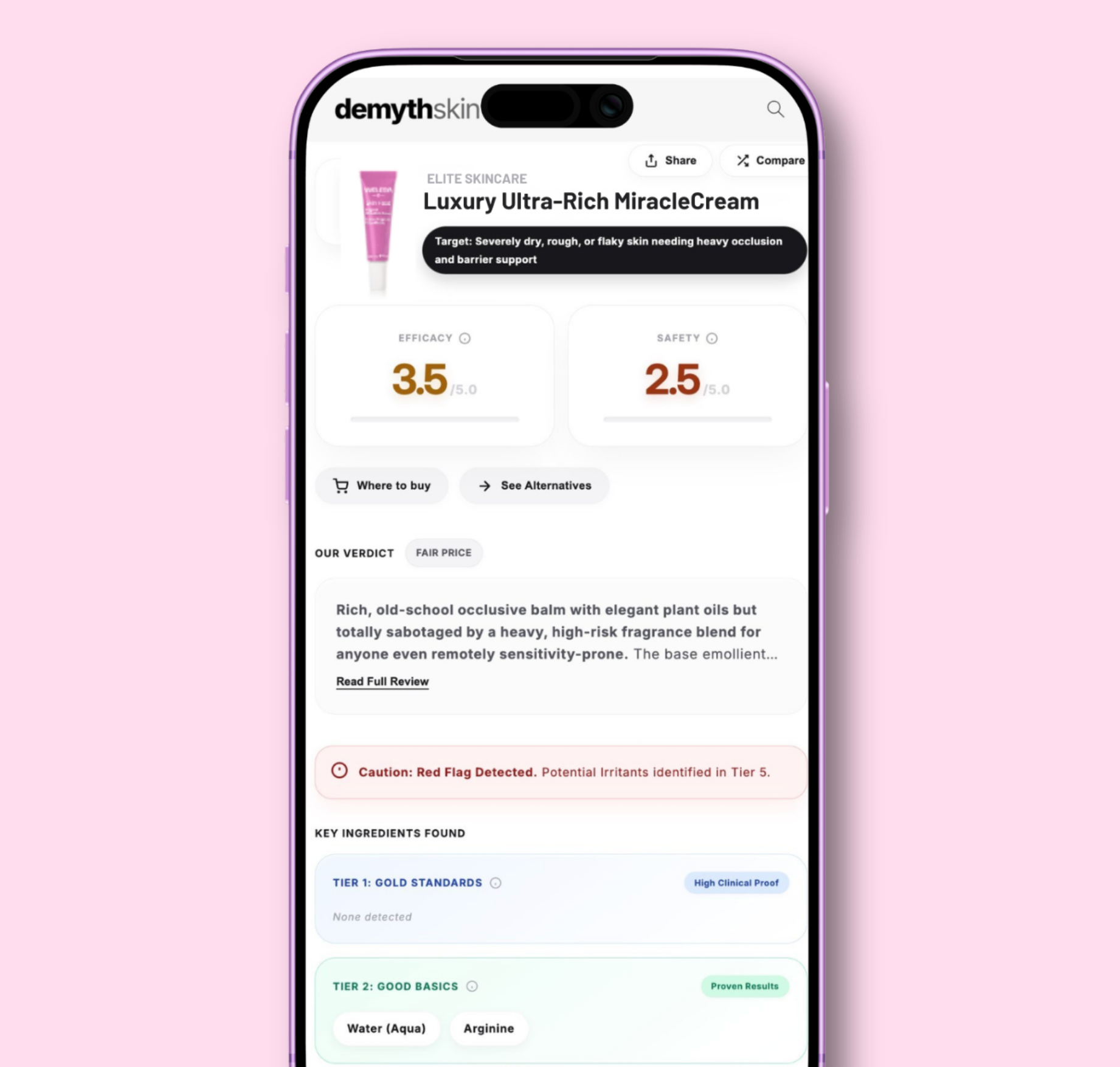 demythskin | the ultimate skincare deinfluencer. check your skincare product ingredients. Full skincare product INCI list 