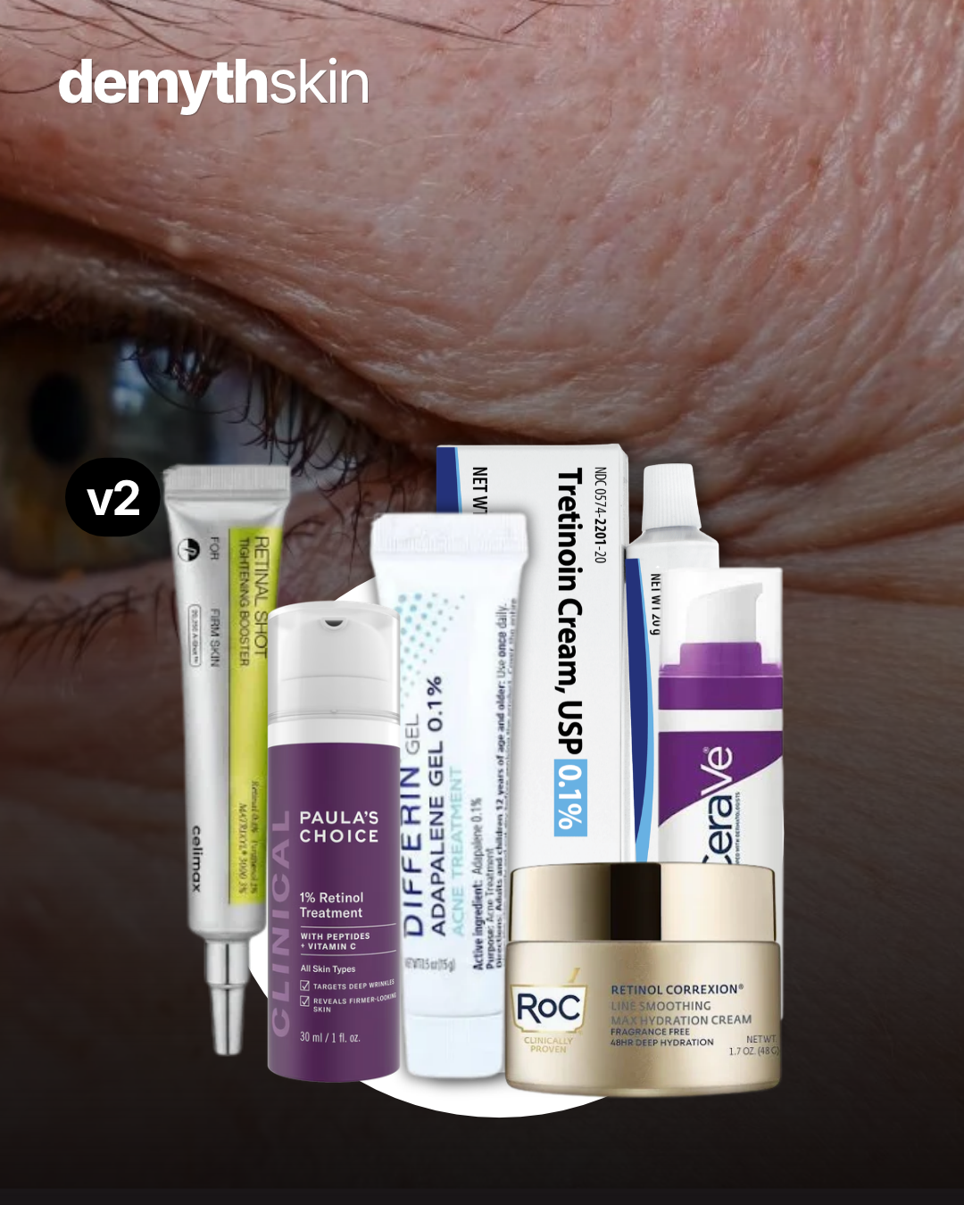 Retinoids explained: tretinoin vs retinol, retinal vs retinol, best retinol serum: roc retinal, differin gel, celimax retinol, paula's choice retinol